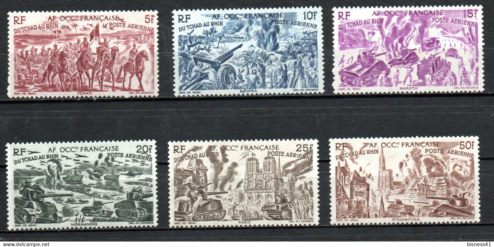 Col41 Colonies AOF Afrique Occidentale PA N° 5 à 10 Neuf X MH Cote 14,00 € - Ungebraucht