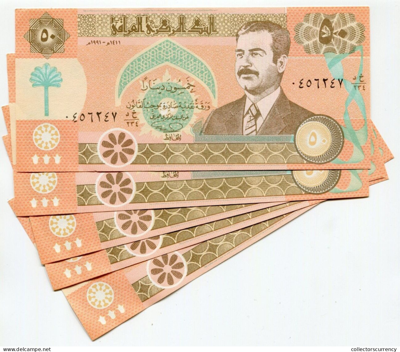 Saddam Hussein Iraq Iraqi 50 Dinar P75 VF Original Very Rare X 5 Banknote Lot - Irak