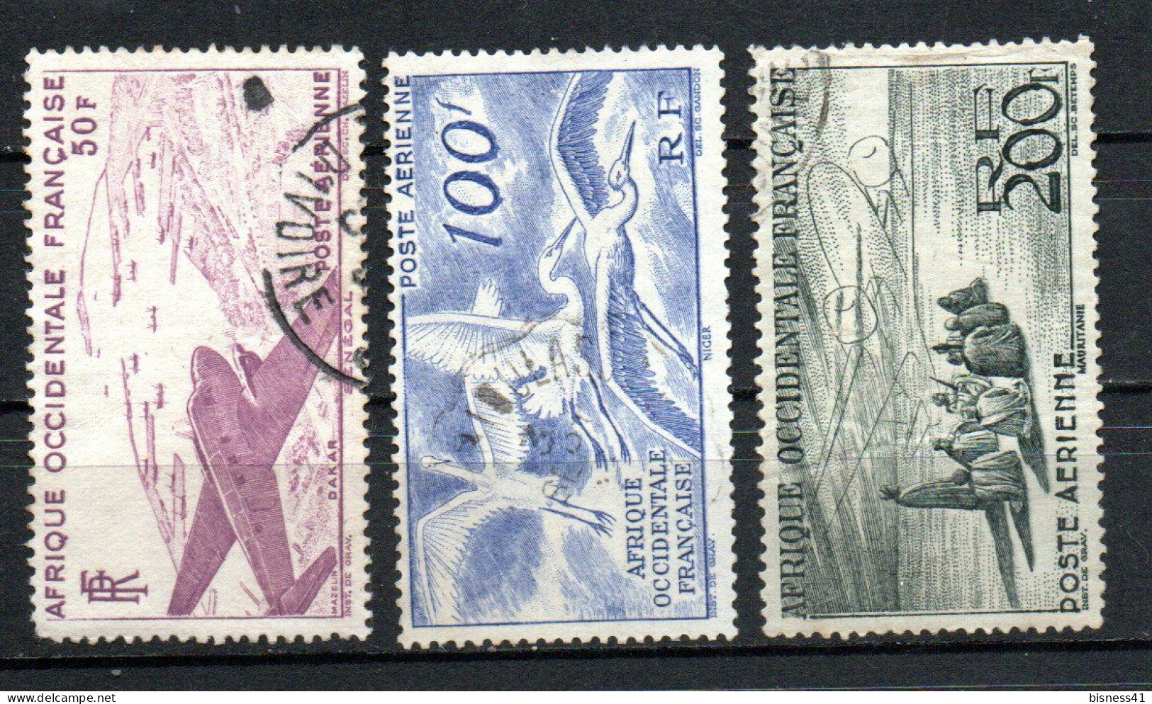 Col41 Colonies AOF Afrique Occidentale PA N° 12 à 14 Oblitéré Cote 12,25 € - Oblitérés