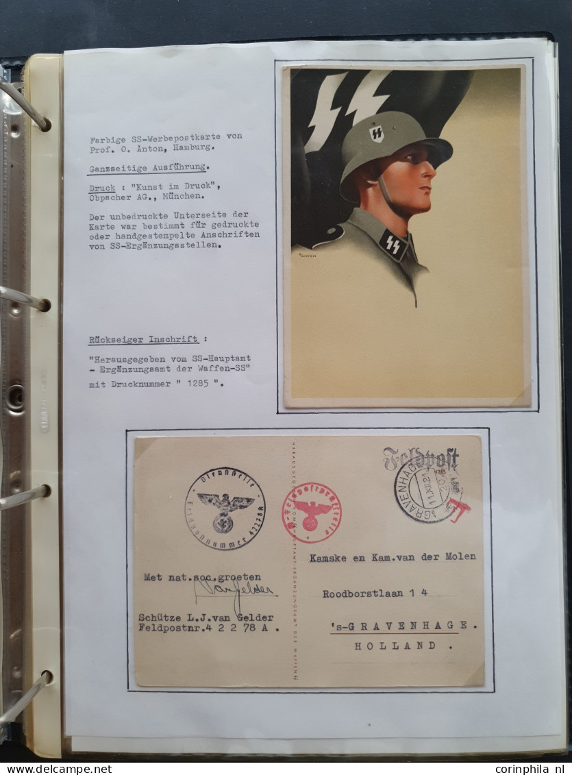 Cover 1935-1943 extensive collection of so-called SS-Werbepostkarten (postcards for recruiting SS-soldiers, approx. 70 e