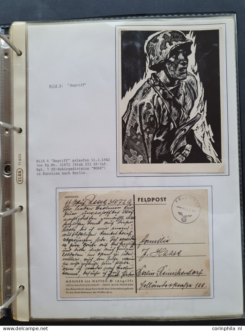 Cover 1935-1943 extensive collection of so-called SS-Werbepostkarten (postcards for recruiting SS-soldiers, approx. 70 e