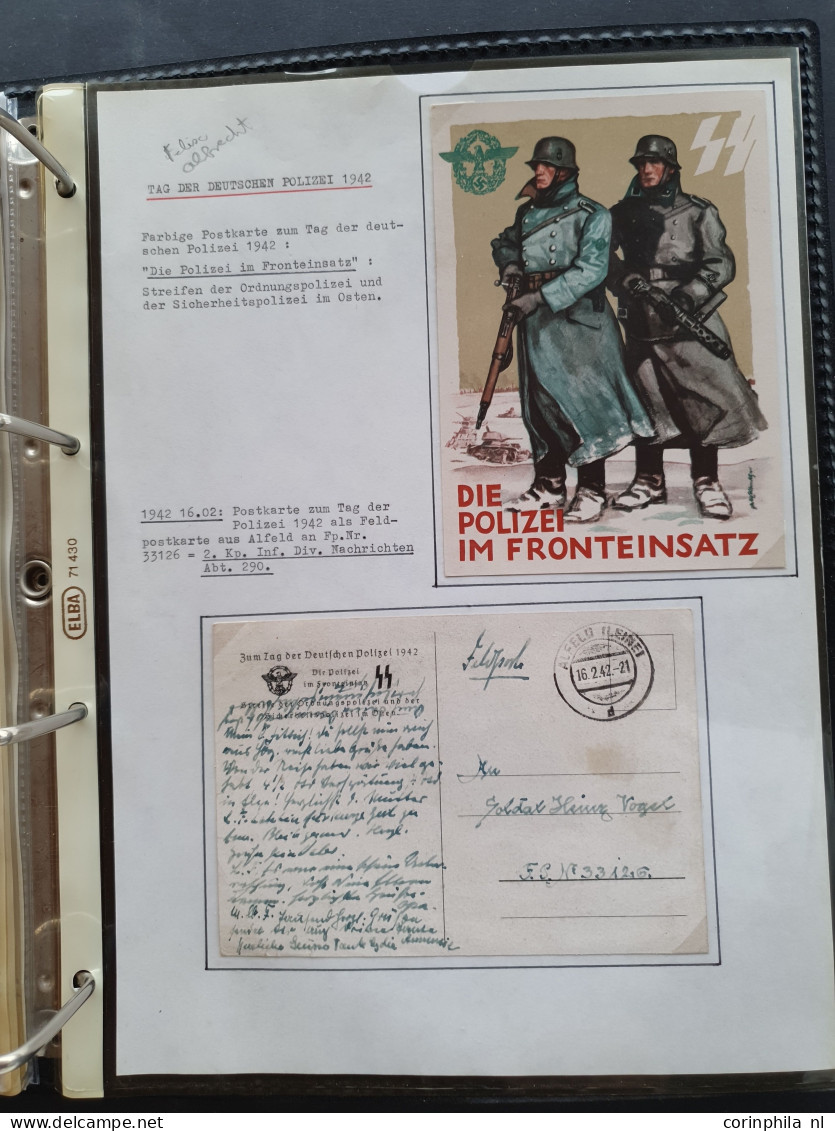 Cover 1935-1943 extensive collection of so-called SS-Werbepostkarten (postcards for recruiting SS-soldiers, approx. 70 e