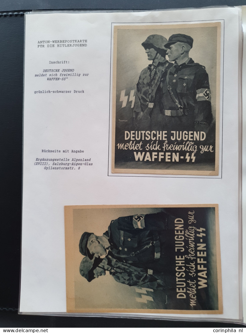 Cover 1935-1943 extensive collection of so-called SS-Werbepostkarten (postcards for recruiting SS-soldiers, approx. 70 e