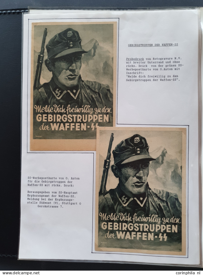 Cover 1935-1943 extensive collection of so-called SS-Werbepostkarten (postcards for recruiting SS-soldiers, approx. 70 e