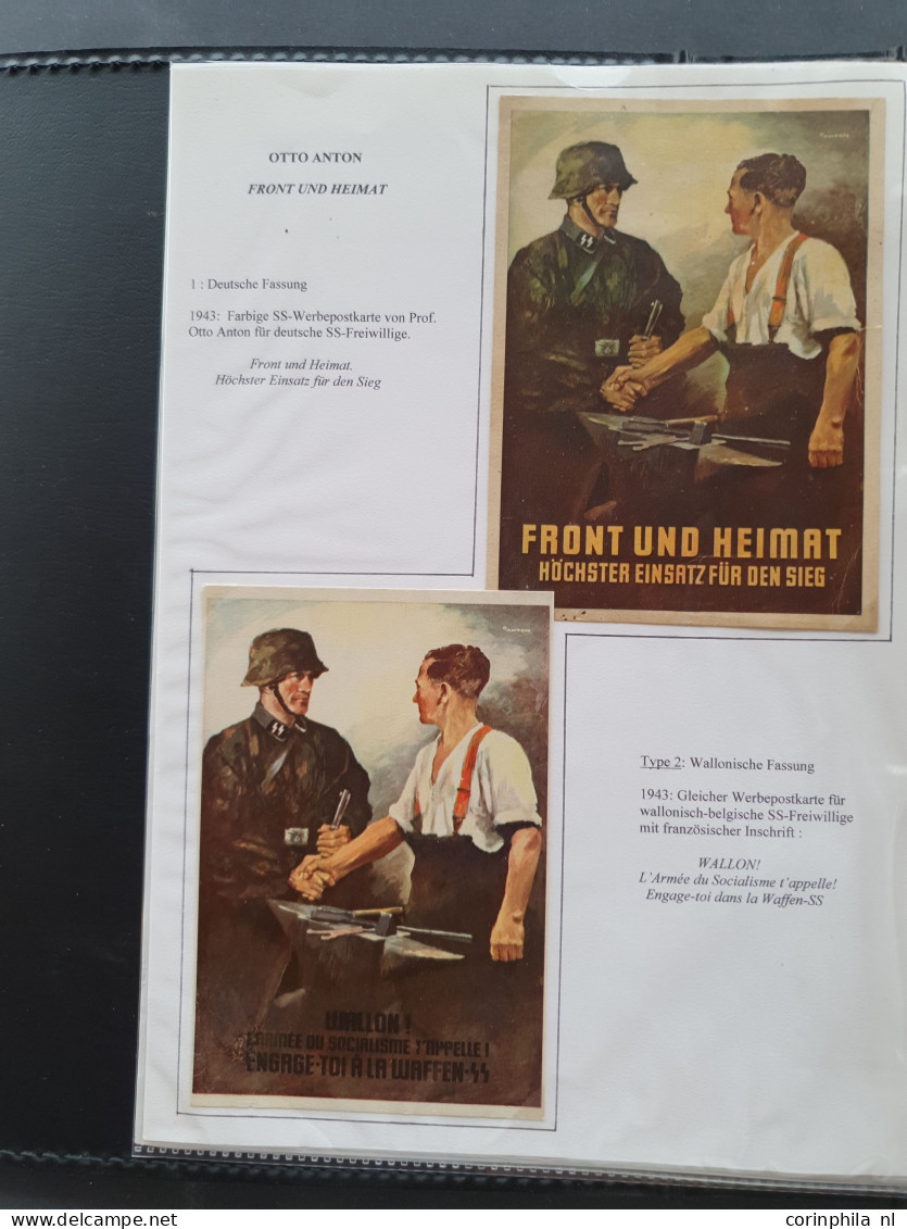 Cover 1935-1943 extensive collection of so-called SS-Werbepostkarten (postcards for recruiting SS-soldiers, approx. 70 e