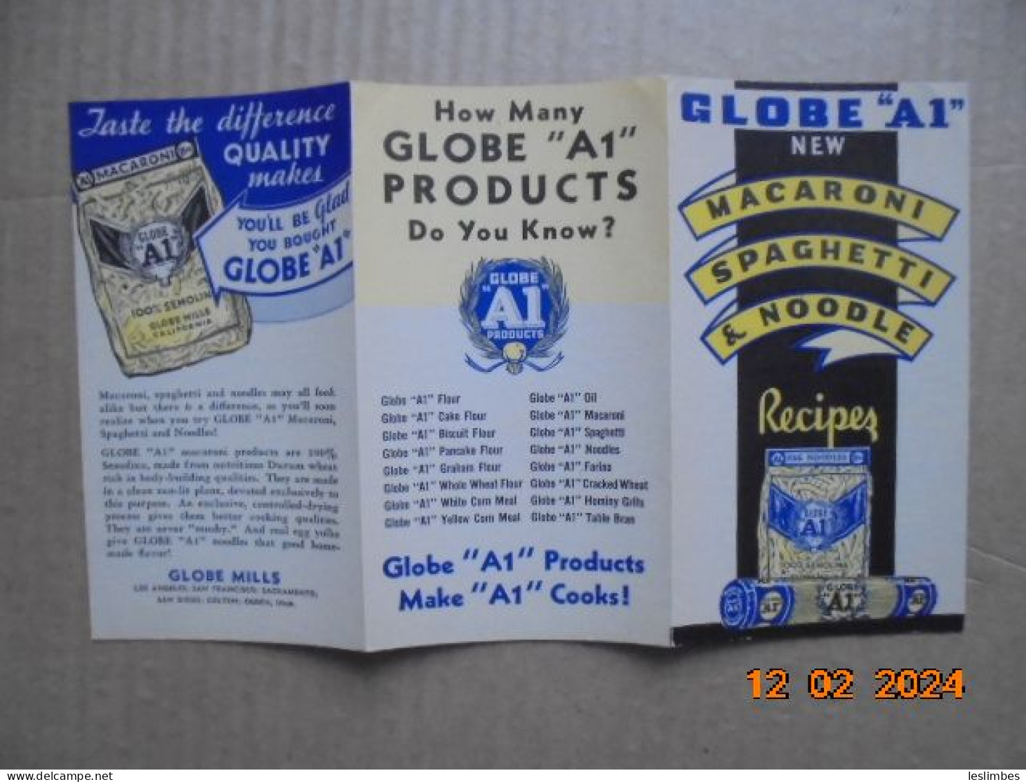 Globe A1 New Macaroni Spaghetti & Noodle Recipes - Globe Mills - Americana