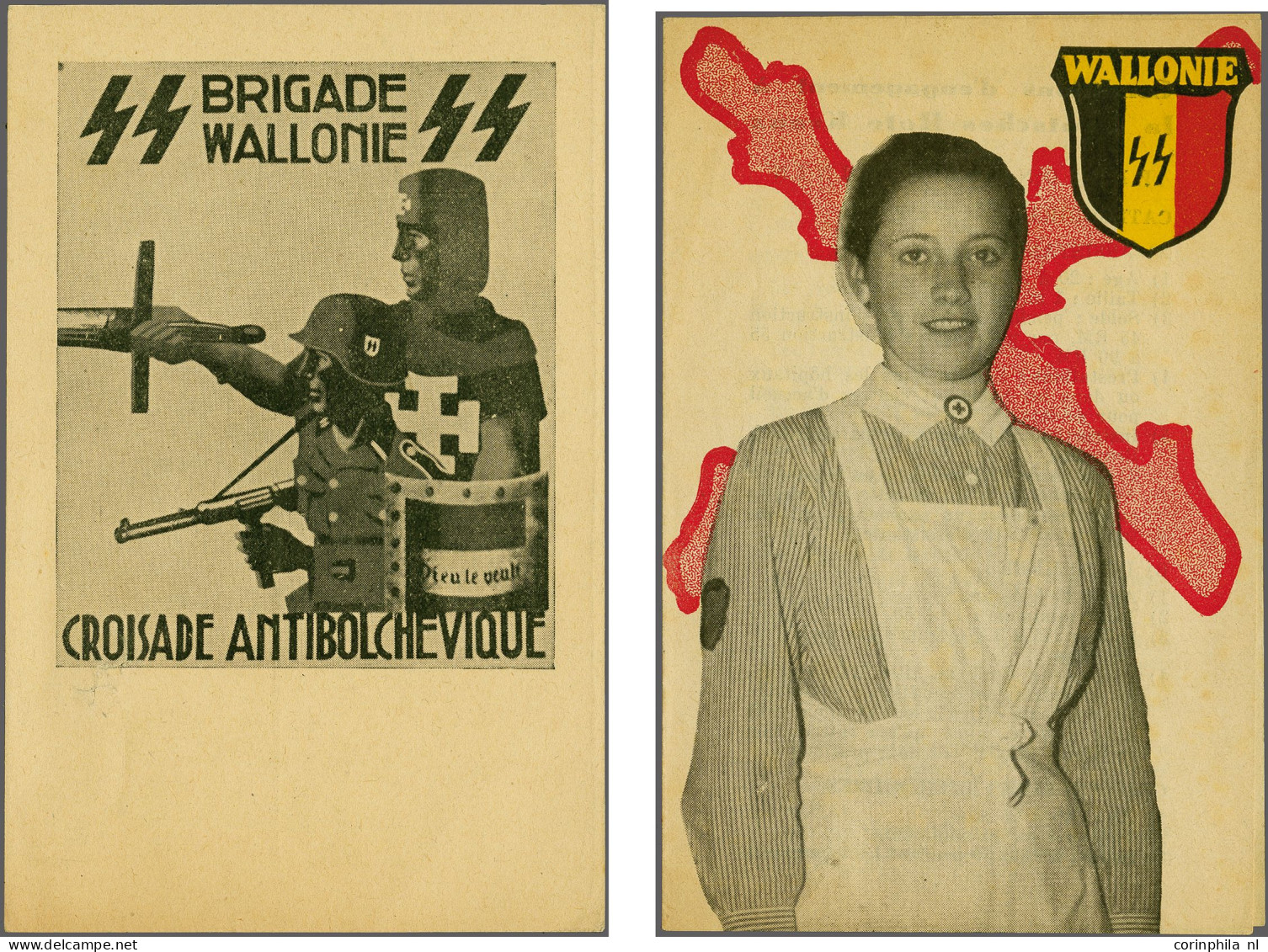 Cover 1941-1944 Collection Of SS Propaganda Cards For The Flemish And Walloon Legions (approx. 70 Postcards) Mainly Unus - Kriegs- Und Propaganda- Fälschungen