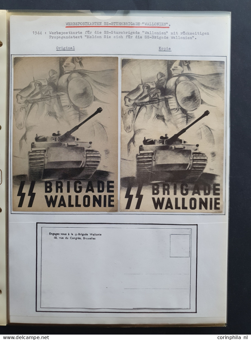 Cover 1941-1944 collection of SS propaganda cards for the Flemish and Walloon Legions (approx. 70 postcards) mainly unus