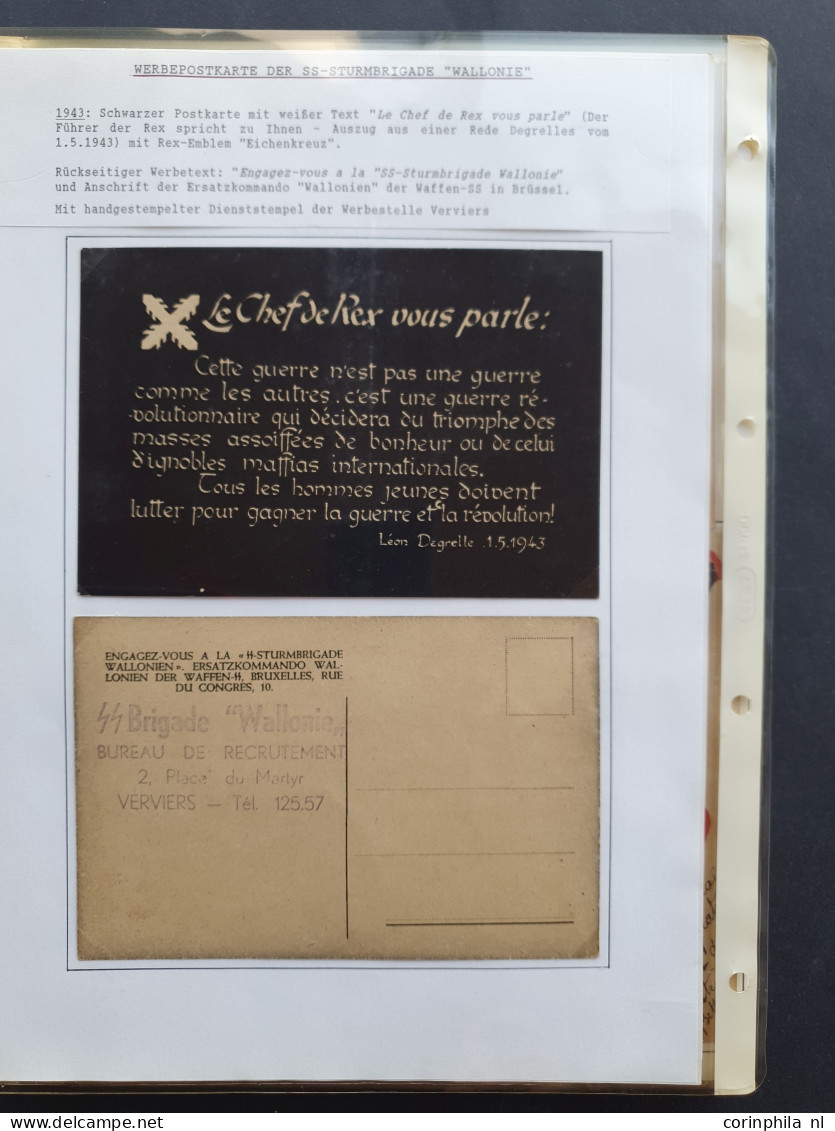 Cover 1941-1944 collection of SS propaganda cards for the Flemish and Walloon Legions (approx. 70 postcards) mainly unus