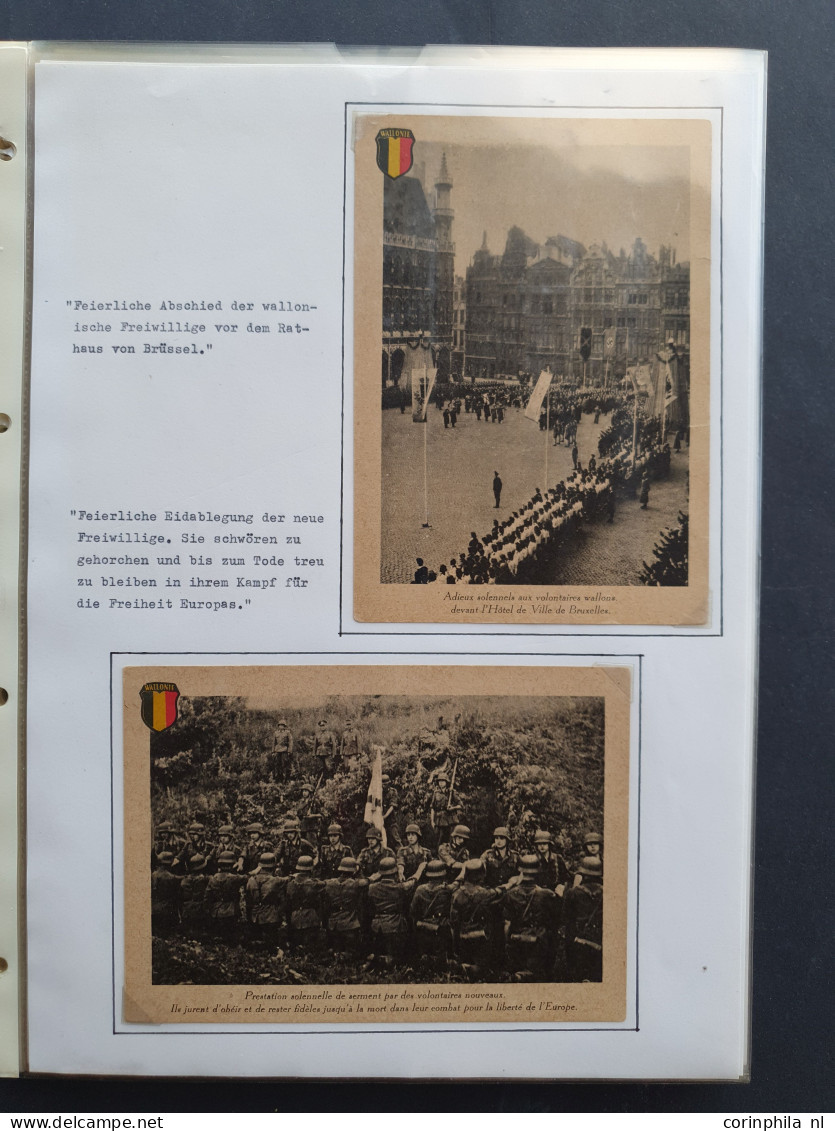 Cover 1941-1944 collection of SS propaganda cards for the Flemish and Walloon Legions (approx. 70 postcards) mainly unus