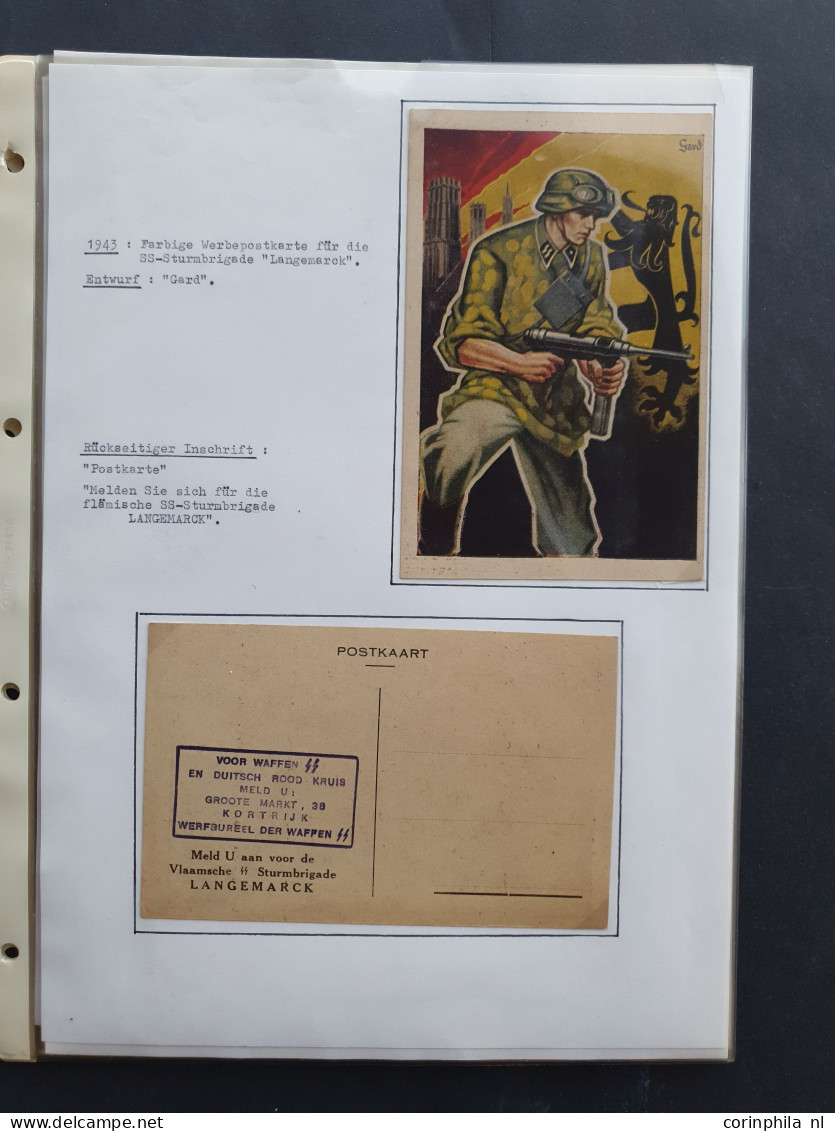 Cover 1941-1944 collection of SS propaganda cards for the Flemish and Walloon Legions (approx. 70 postcards) mainly unus