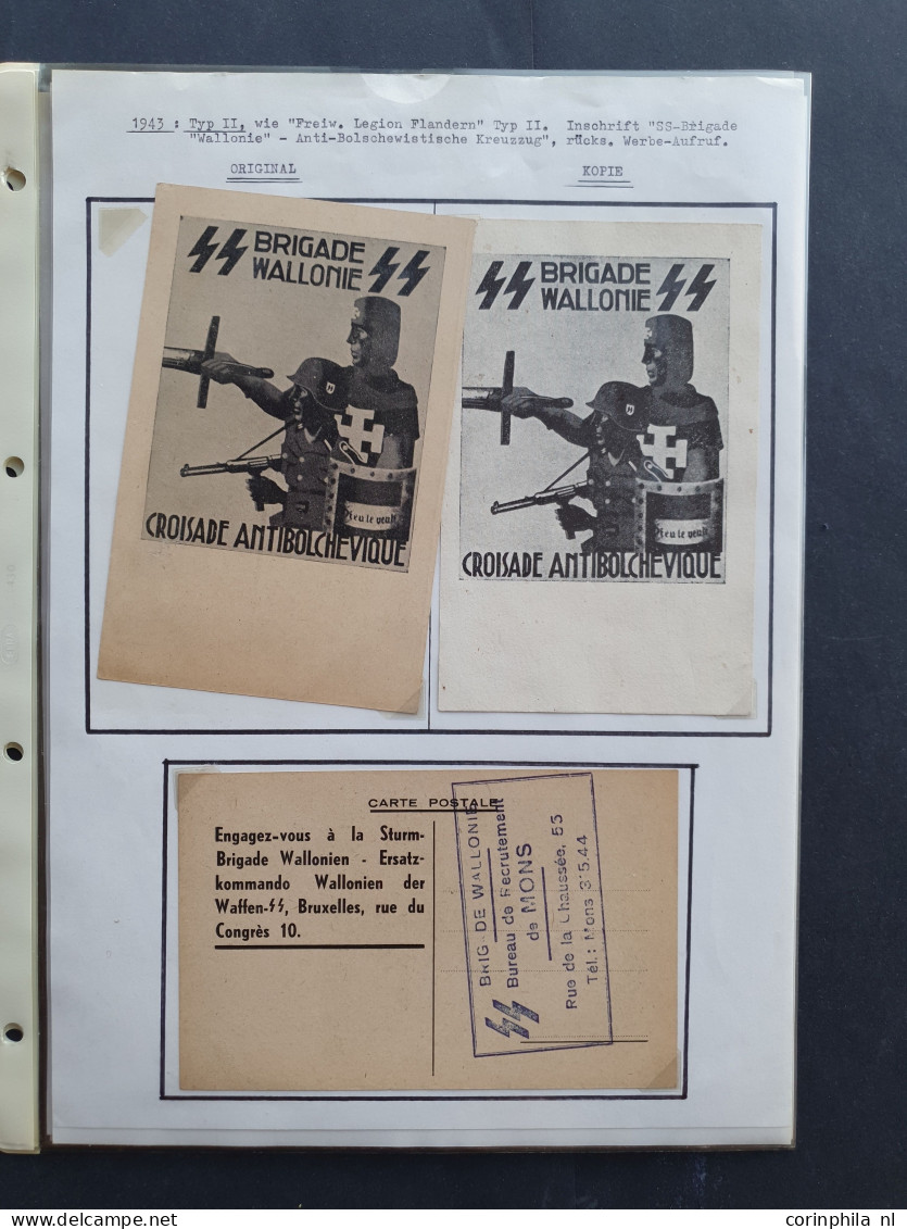 Cover 1941-1944 collection of SS propaganda cards for the Flemish and Walloon Legions (approx. 70 postcards) mainly unus