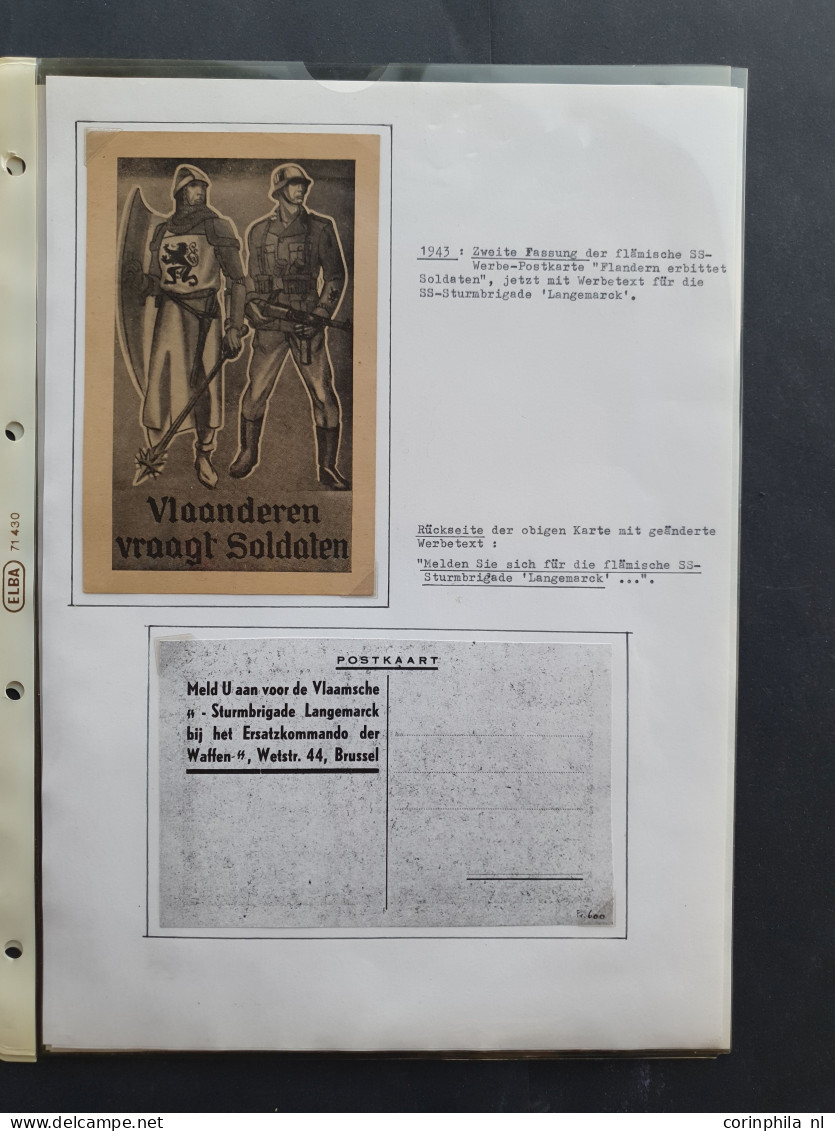 Cover 1941-1944 collection of SS propaganda cards for the Flemish and Walloon Legions (approx. 70 postcards) mainly unus