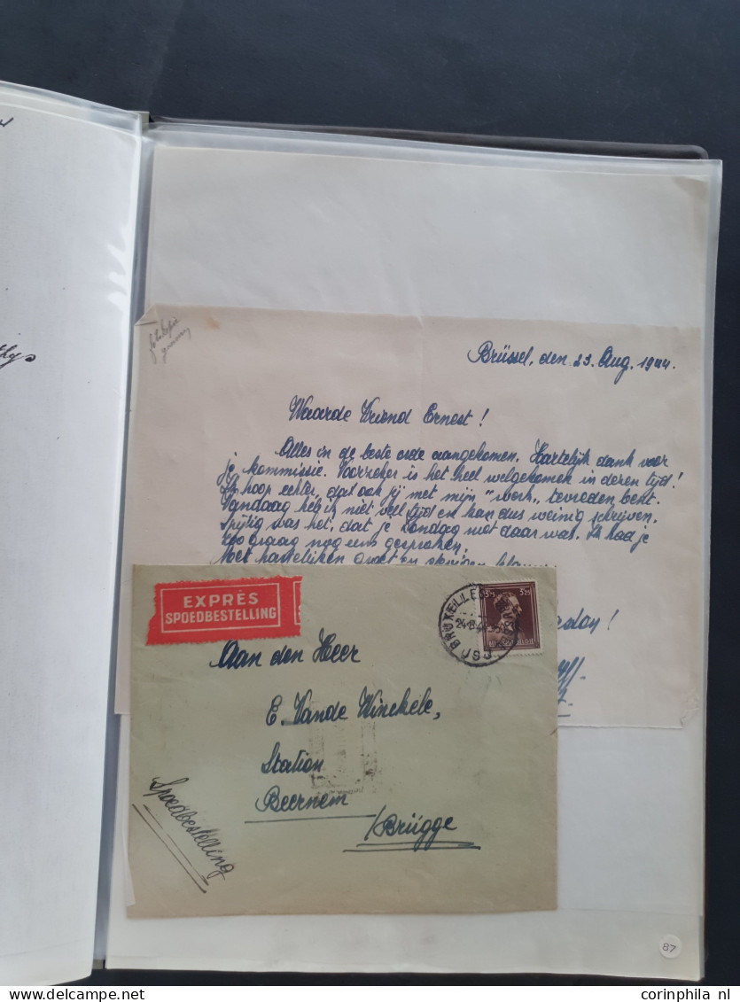 Cover 1942-1980 correspondance concerning the issues of the Flanders Legion stamps including some covers (Vlaamsch Voorz