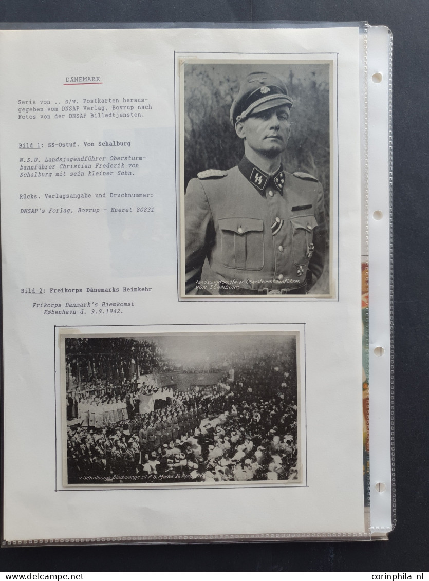 Cover Collection Of 20 Scandinavian SS Volunteer Legion Propaganda Cards (Norway, Denmark, Sweden (1x) And Finland (1x) - Falsificaciones Y Propaganda De Guerra