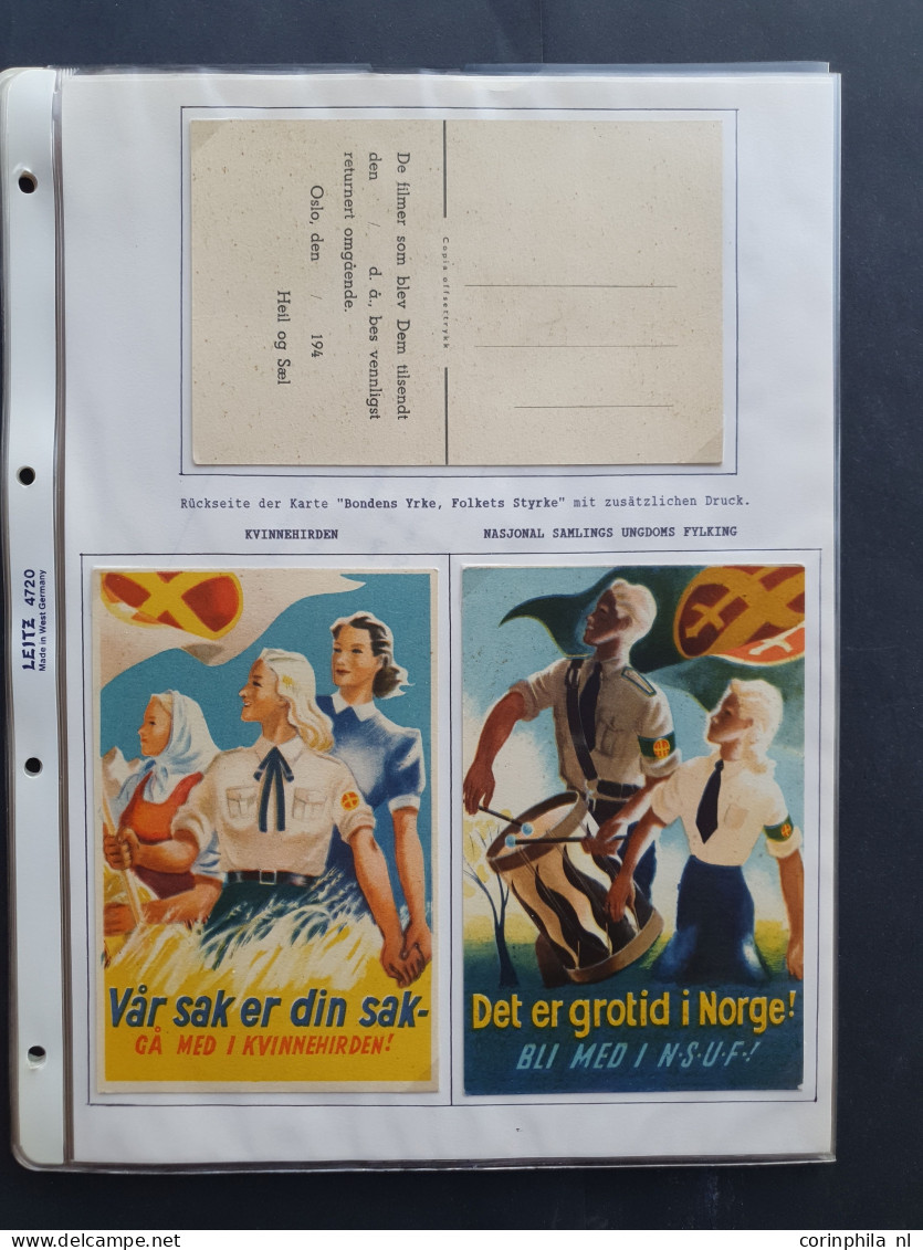 Cover collection of 20 Scandinavian SS Volunteer Legion propaganda cards (Norway, Denmark, Sweden (1x) and Finland (1x)