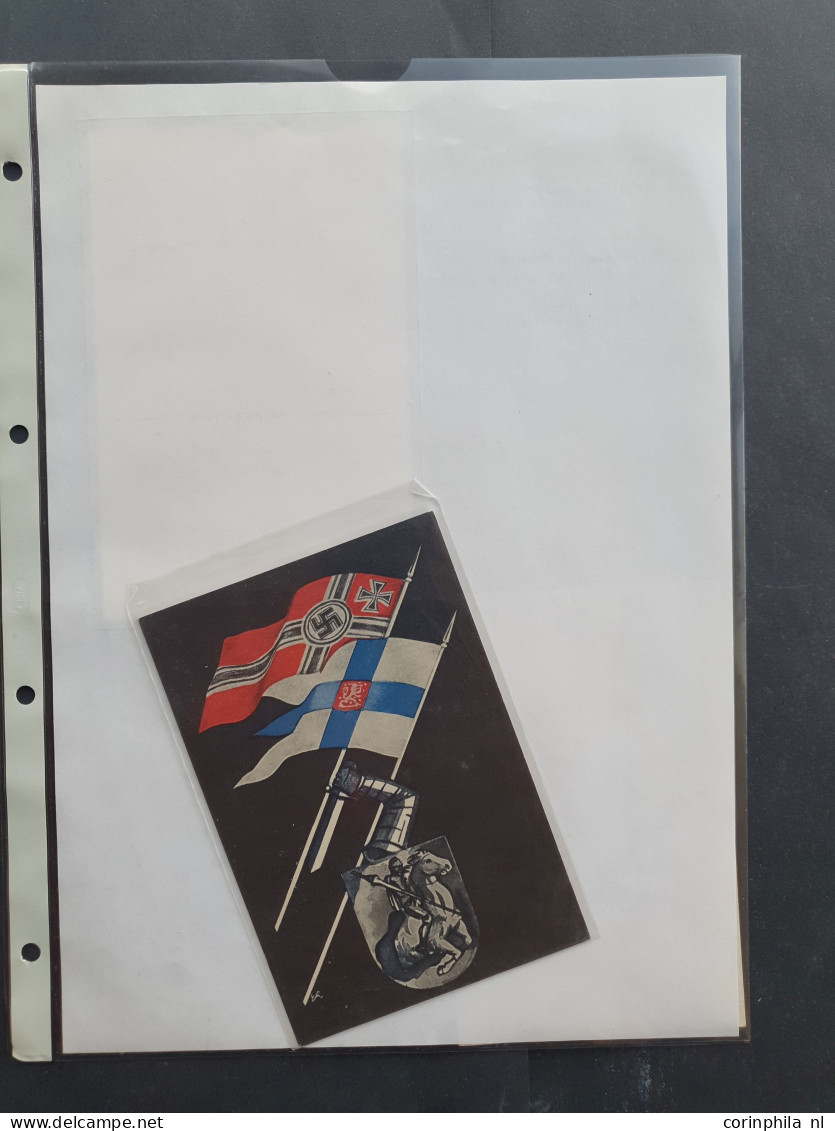 Cover collection of 20 Scandinavian SS Volunteer Legion propaganda cards (Norway, Denmark, Sweden (1x) and Finland (1x)