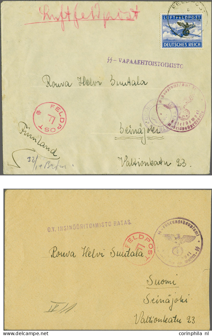 Cover 10 Covers Related To The Finnish Volunteer Legion Including Disguised Mail As Engineering Bureau Wheel (O.Y. INSIN - Otros & Sin Clasificación