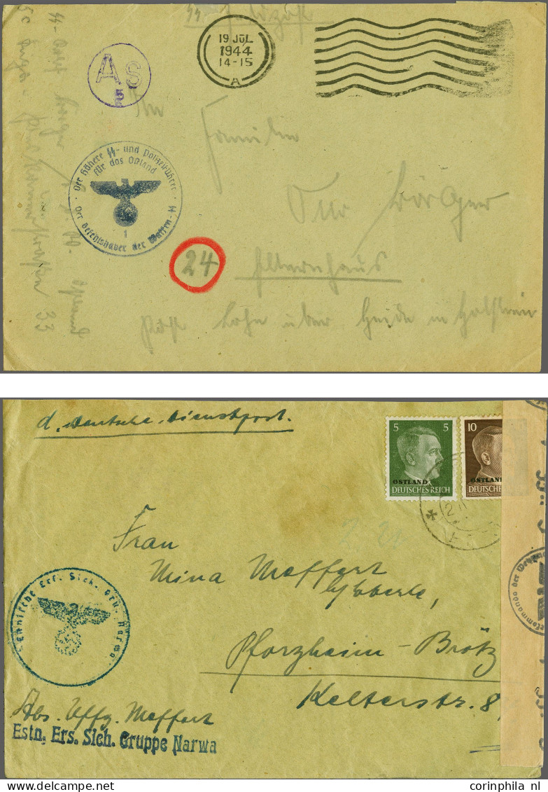 Cover Estonia, Latvia And Ostland, 20 Covers Mainly Related To The Latvian And Estonian Volunteer Legions Including Riga - Other & Unclassified