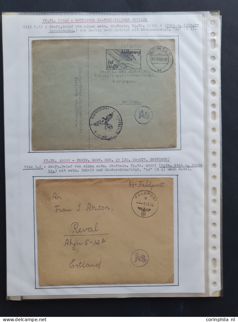 Cover Estonia, Latvia and Ostland, 20 covers mainly related to the Latvian and Estonian Volunteer Legions including Riga