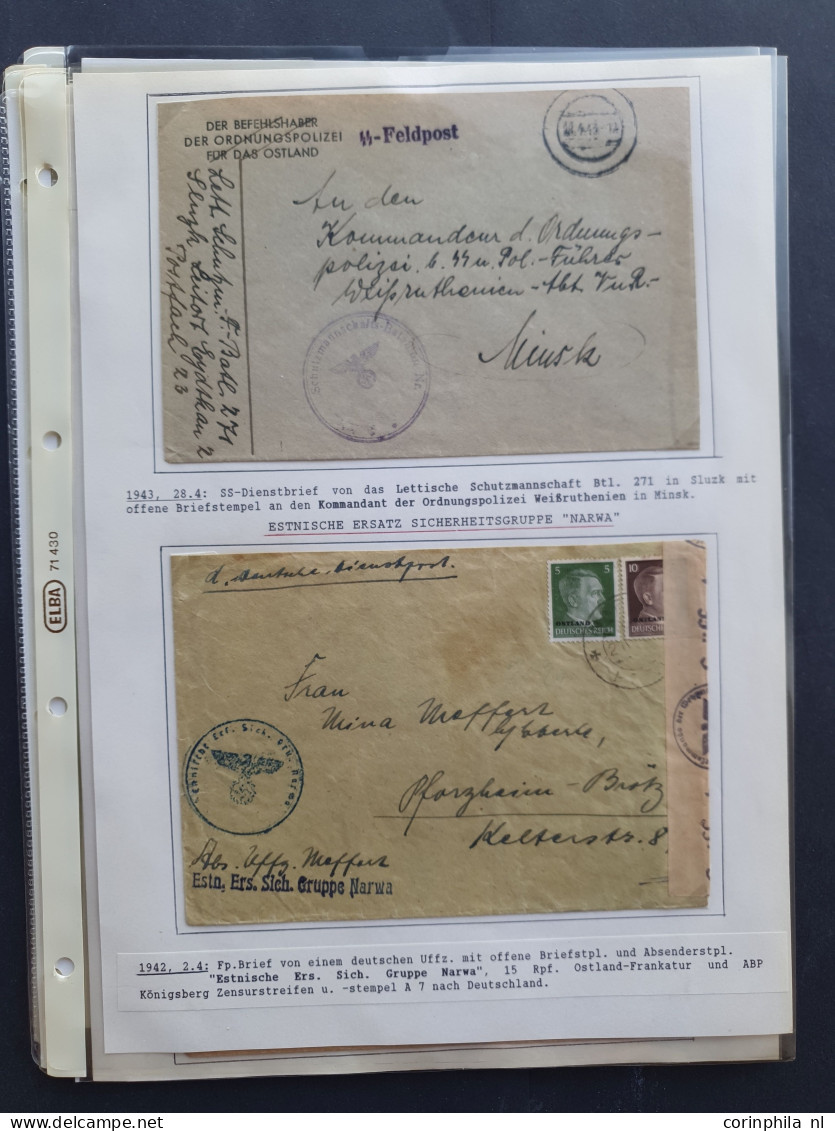 Cover Estonia, Latvia and Ostland, 20 covers mainly related to the Latvian and Estonian Volunteer Legions including Riga