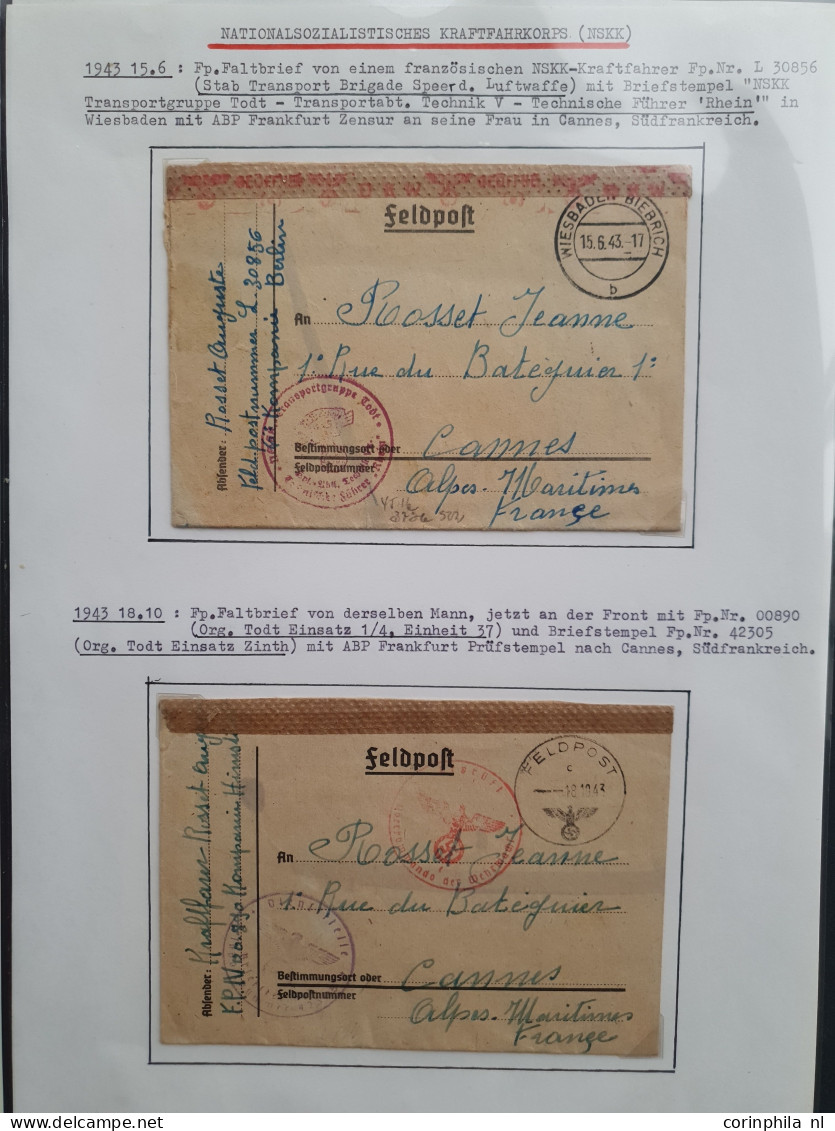 Cover , Airmail French volunteers fieldpost (24 covers/postcards) including Legion Tricolore,  Legion of French Voluntee