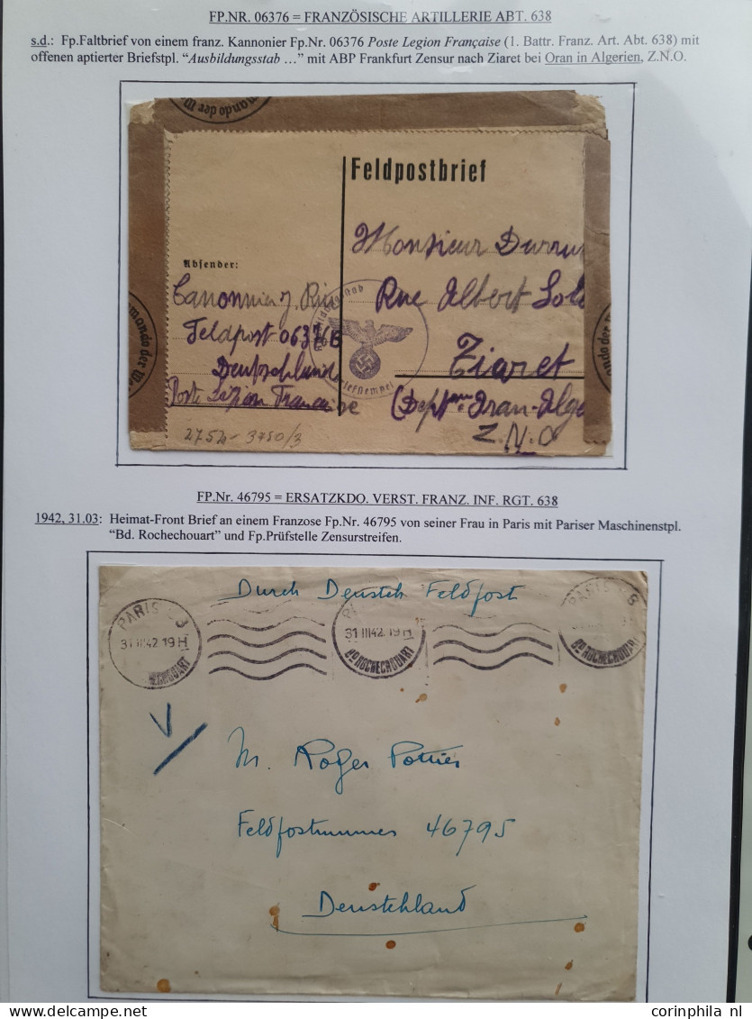 Cover , Airmail French volunteers fieldpost (24 covers/postcards) including Legion Tricolore,  Legion of French Voluntee