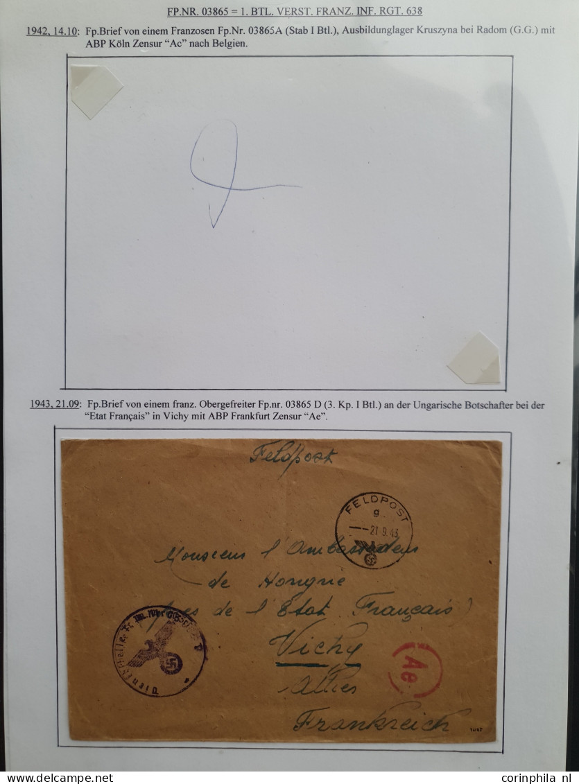 Cover , Airmail French volunteers fieldpost (24 covers/postcards) including Legion Tricolore,  Legion of French Voluntee