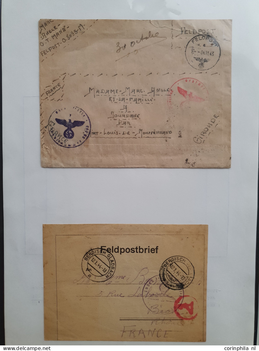 Cover , Airmail French volunteers fieldpost (24 covers/postcards) including Legion Tricolore,  Legion of French Voluntee