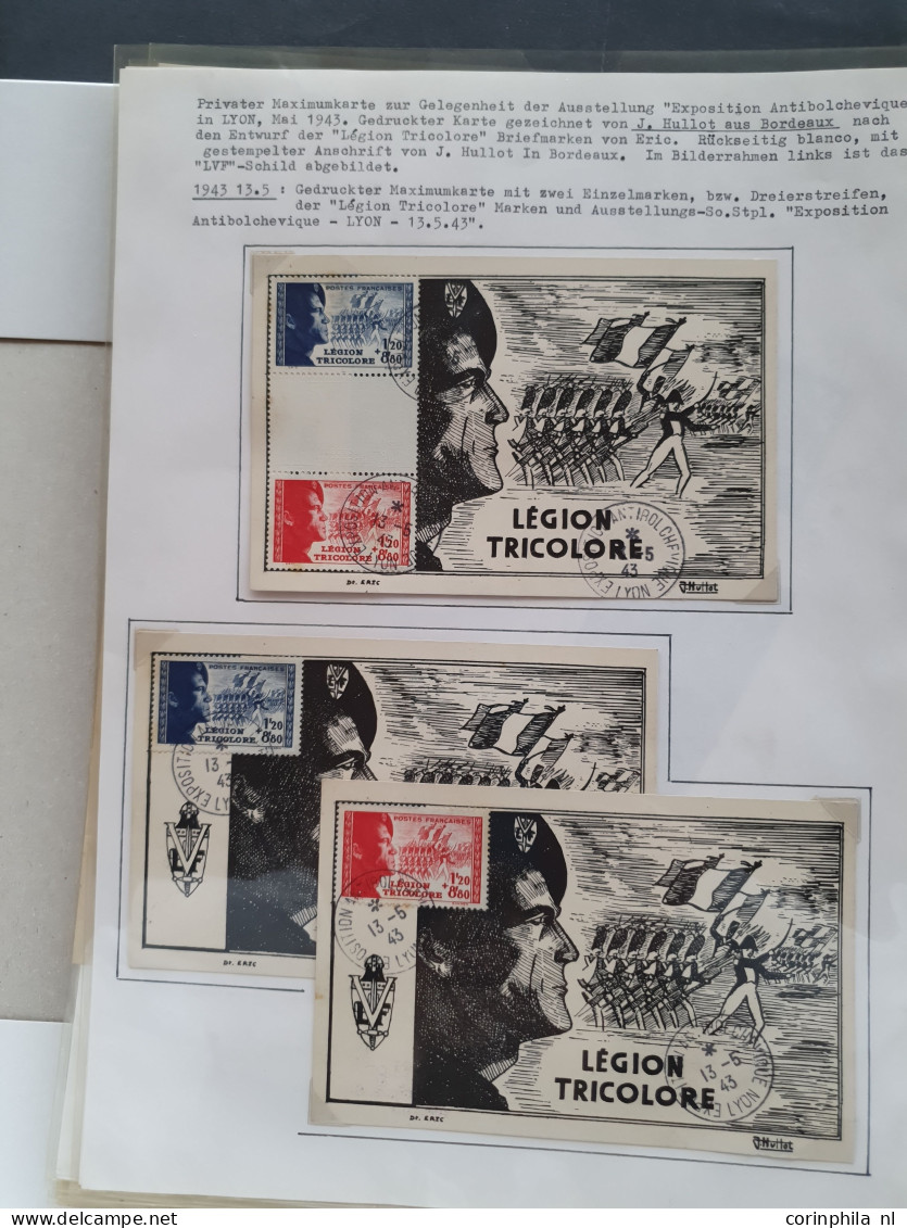 Cover Collection Of French SS Volunteer Legion Propaganda Cards (approx. 25 Postcards) Including La Légion Des Volontair - War Stamps