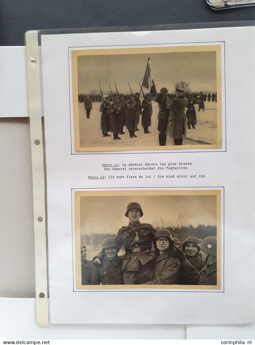 Cover collection of French SS Volunteer Legion propaganda cards (approx. 25 postcards) including La Légion des volontair