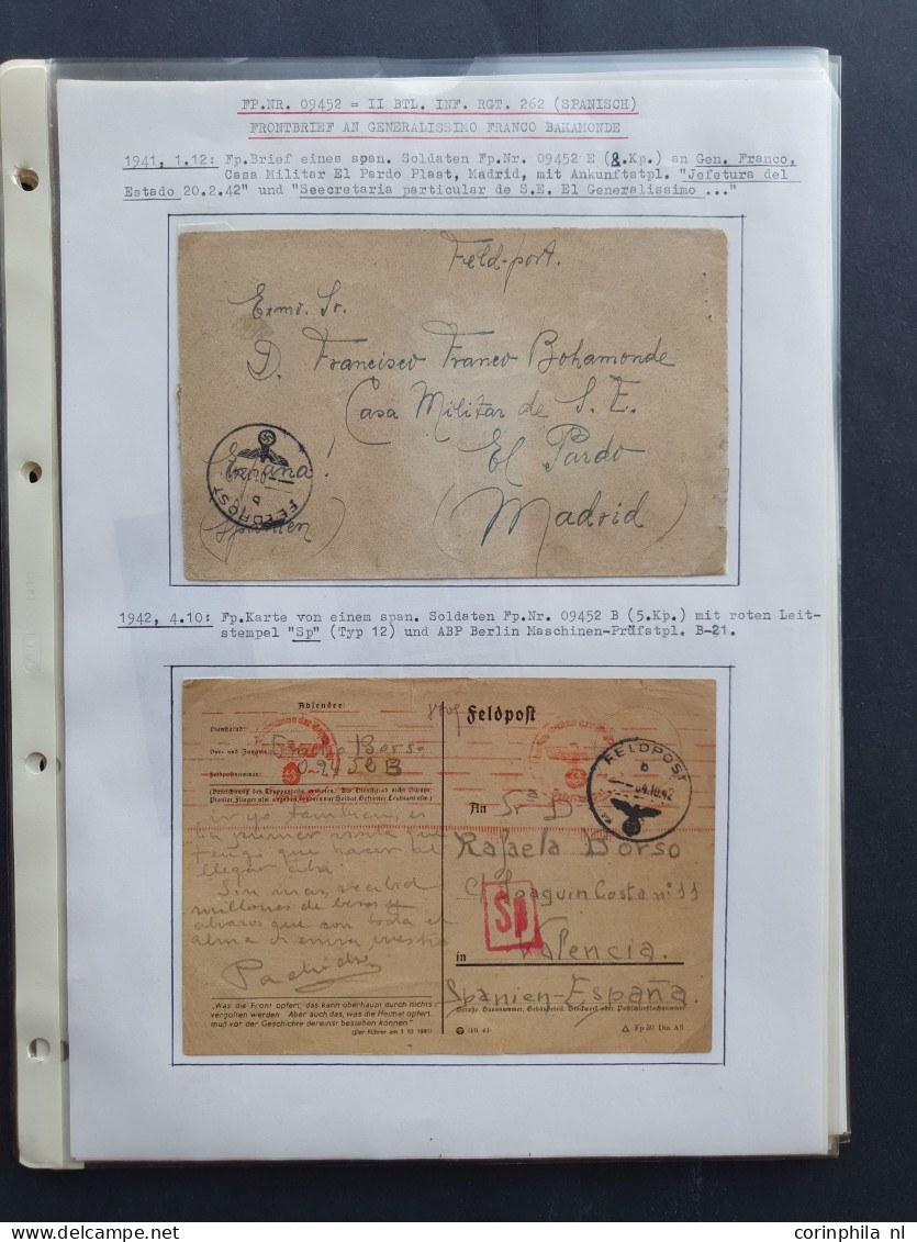 Cover Spanish Volunteer Legion (Spanish Blue Division), 38 covers including airmail (Lupo), Spanish lazarets in Köningsb