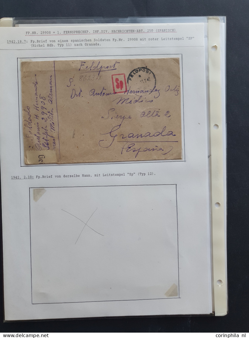 Cover Spanish Volunteer Legion (Spanish Blue Division), 38 covers including airmail (Lupo), Spanish lazarets in Köningsb