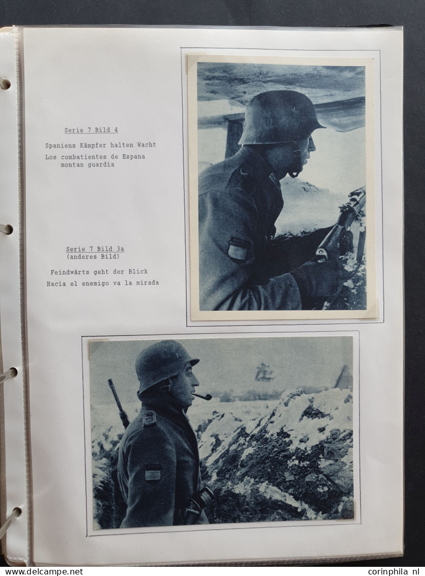 Cover collection of Spanish and Italian SS Volunteer Legion propaganda cards (approx.  100 postcards) including Voluntar