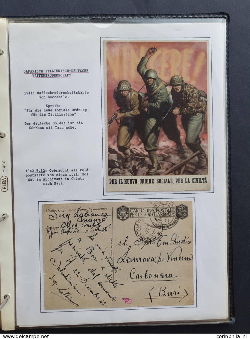 Cover collection of Spanish and Italian SS Volunteer Legion propaganda cards (approx.  100 postcards) including Voluntar