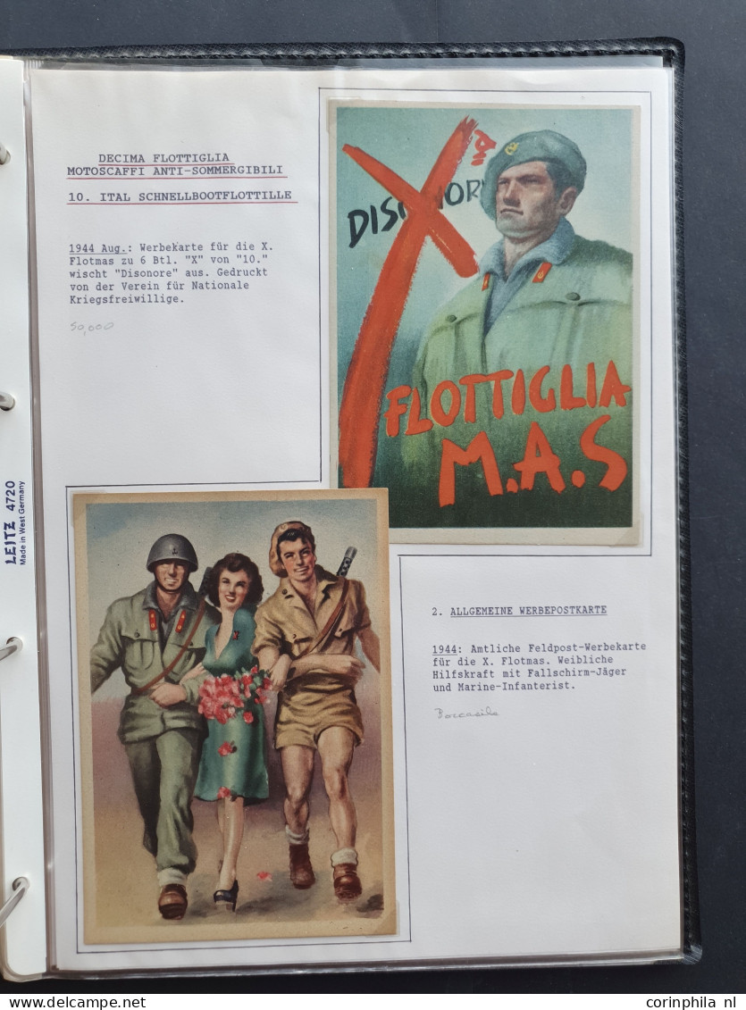 Cover collection of Spanish and Italian SS Volunteer Legion propaganda cards (approx.  100 postcards) including Voluntar