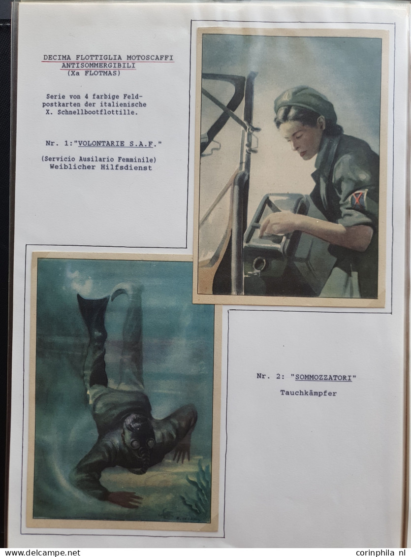 Cover collection of Spanish and Italian SS Volunteer Legion propaganda cards (approx.  100 postcards) including Voluntar