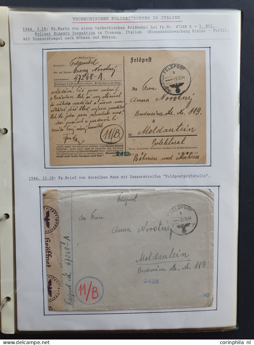 Cover Italian Volunteer Legion, Approx. 60 Covers Including 1x Airmail (Lupo), Change Of Fieldpost Office Card, Czech Po - Otros & Sin Clasificación