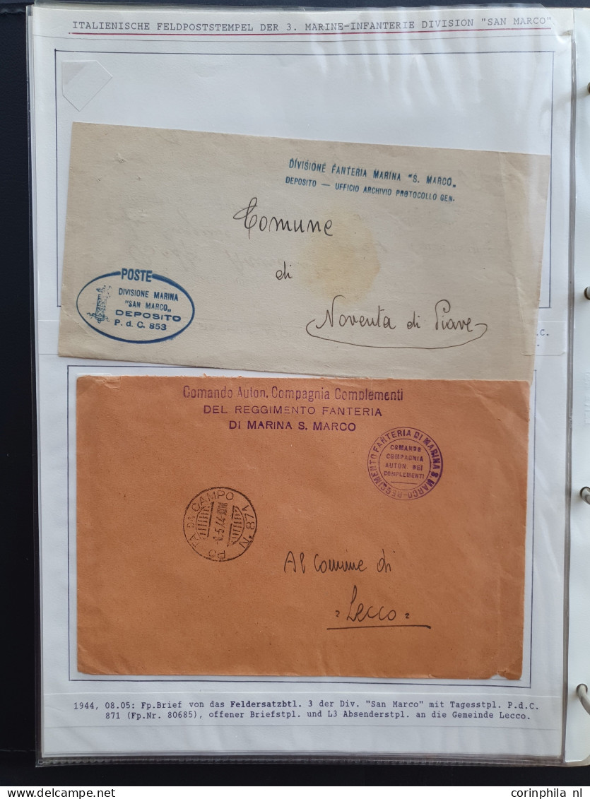 Cover Italian Volunteer Legion, approx. 60 covers including 1x Airmail (Lupo), change of fieldpost office card, Czech po