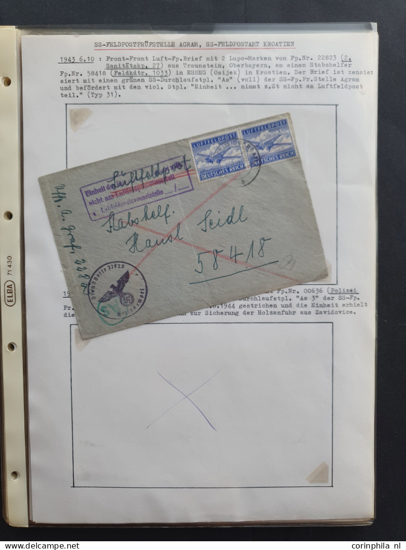 Cover Croatian Volunteer Legion, 18 Fieldpost Covers Including The 369th Division, 13th Mountain Division SS-Handschar ( - Other & Unclassified