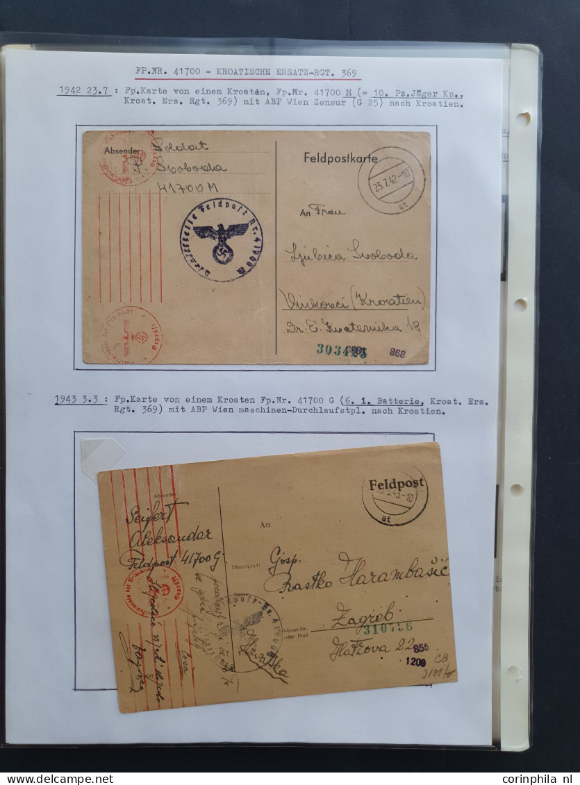 Cover Croatian Volunteer Legion, 18 fieldpost covers including the 369th Division, 13th Mountain Division SS-Handschar (