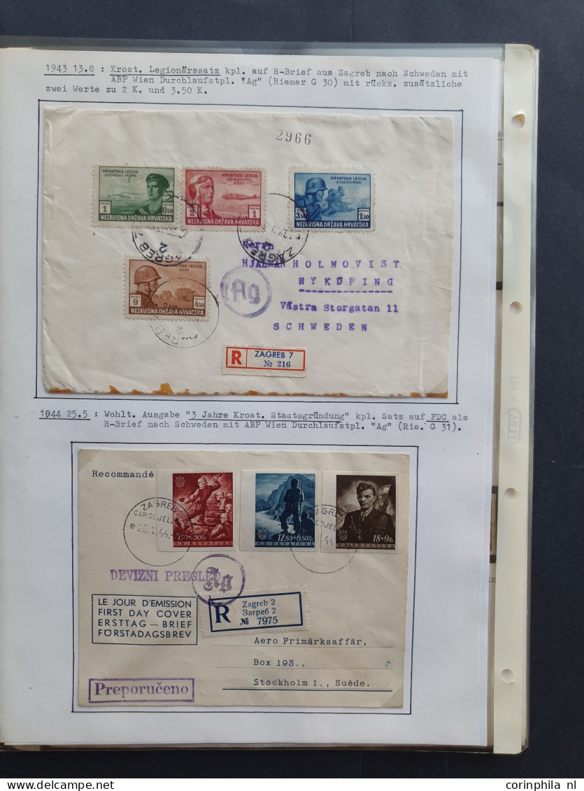 Cover Croatian Volunteer Legion, 18 fieldpost covers including the 369th Division, 13th Mountain Division SS-Handschar (
