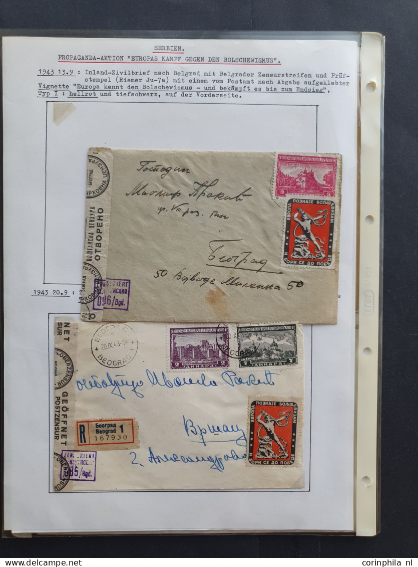 Cover Croatian Volunteer Legion, 18 fieldpost covers including the 369th Division, 13th Mountain Division SS-Handschar (