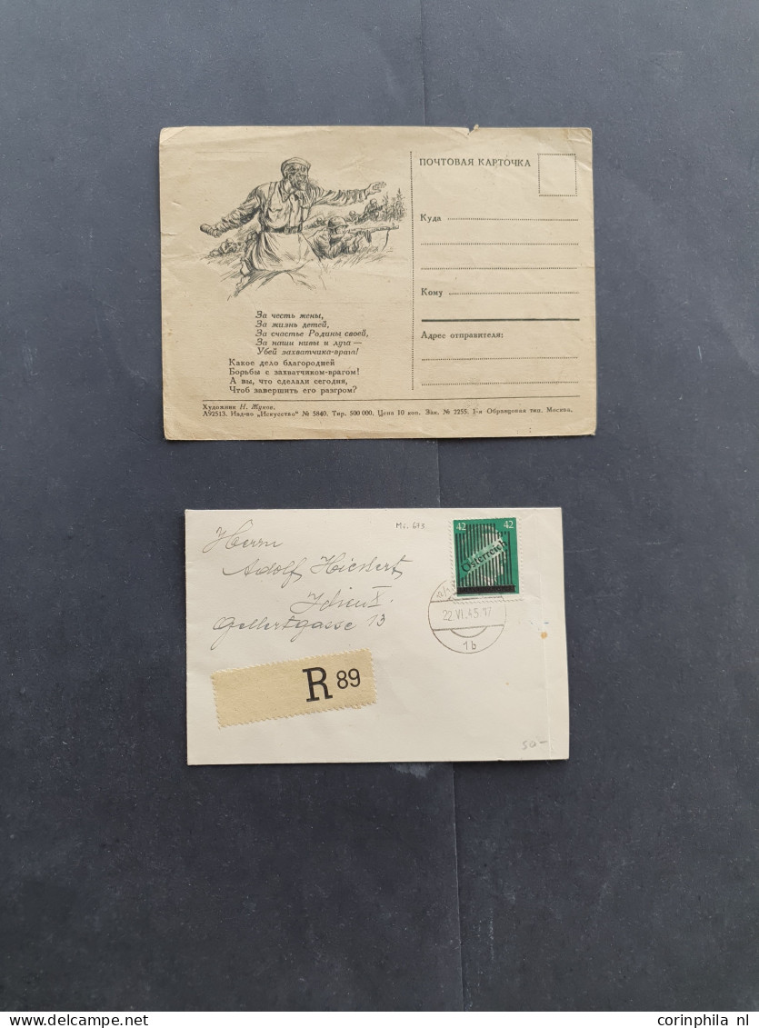 Cover Approx. 120 Covers/postcards Mainly Related To WWII Including (SS-)fieldpost, From Various Countries (Norway, Latv - Autres & Non Classés