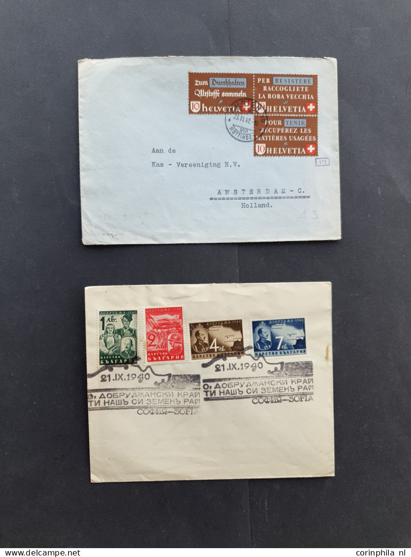 Cover approx. 120 covers/postcards mainly related to WWII including (SS-)fieldpost, from various countries (Norway, Latv