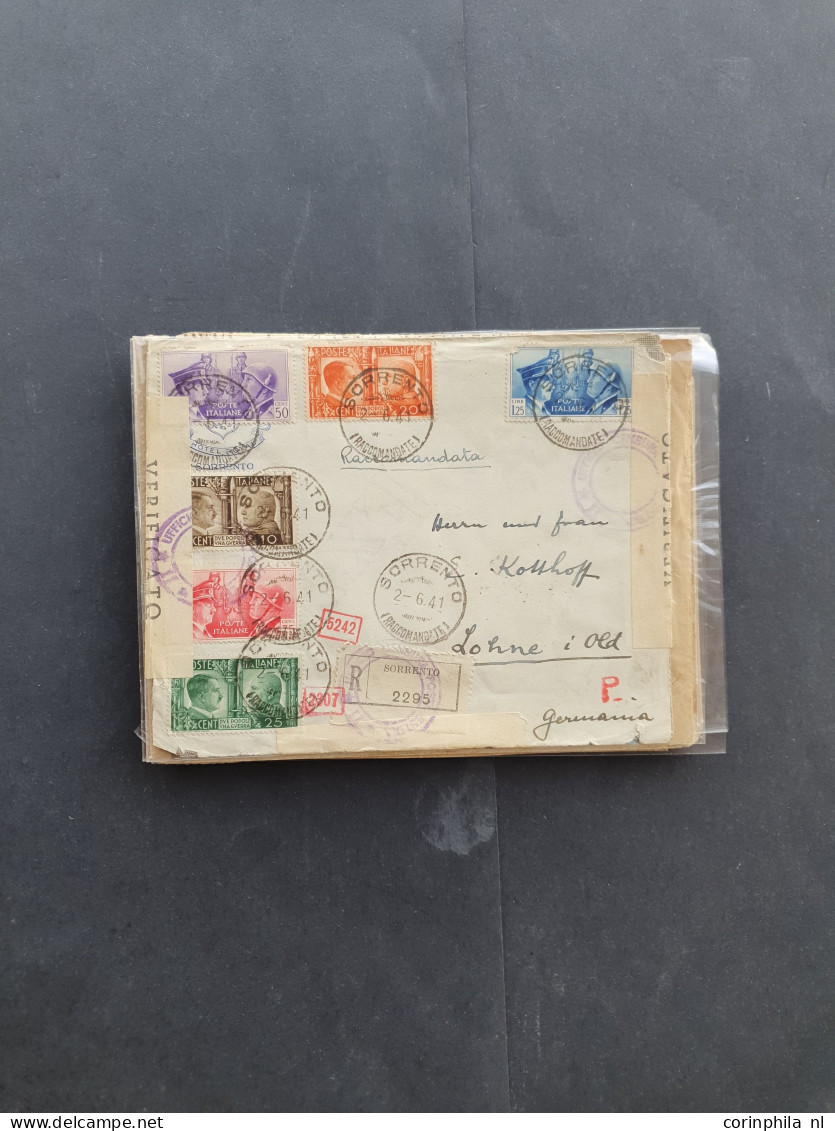 Cover approx. 120 covers/postcards mainly related to WWII including (SS-)fieldpost, from various countries (Norway, Latv