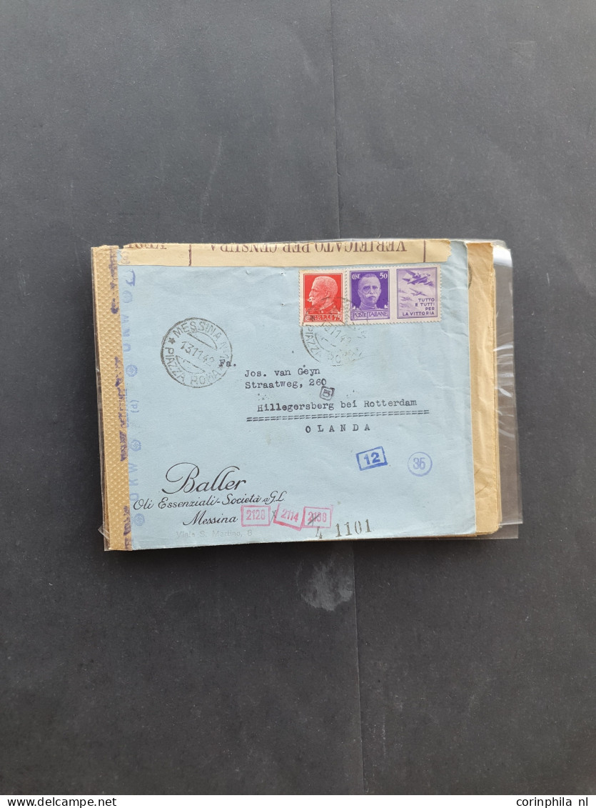 Cover approx. 120 covers/postcards mainly related to WWII including (SS-)fieldpost, from various countries (Norway, Latv