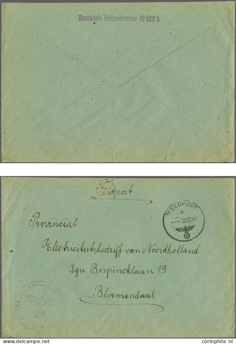 Cover Indian Legion (Azad Hind, 950th Inf. Reg.) 1943 Cover From Fieldpost Office 19683 In Bloemendaal (Netherlands) To  - Other & Unclassified