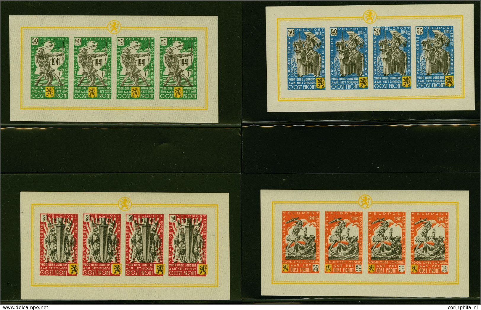 Unmounted Mint , Block Flemish Legion 4x 50F In Imperforate Sheetlets Of 4, Cat.v. 1600 - Erinnophilie [E]