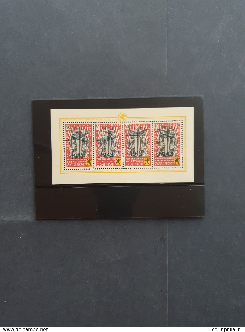 Unmounted Mint , Block Flemish Legion 4x 50F With 1943 Airplane Overprint In Sheetlets Of 4, Cat.v. 1900 - Erinofilia [E]